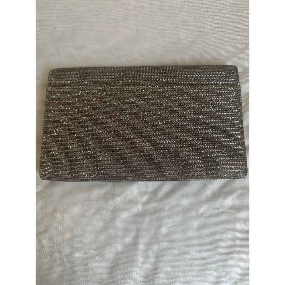 Estee & Lilly Gold Metallic Glitter Clutch Small w/ Detachable Strap Magnetic